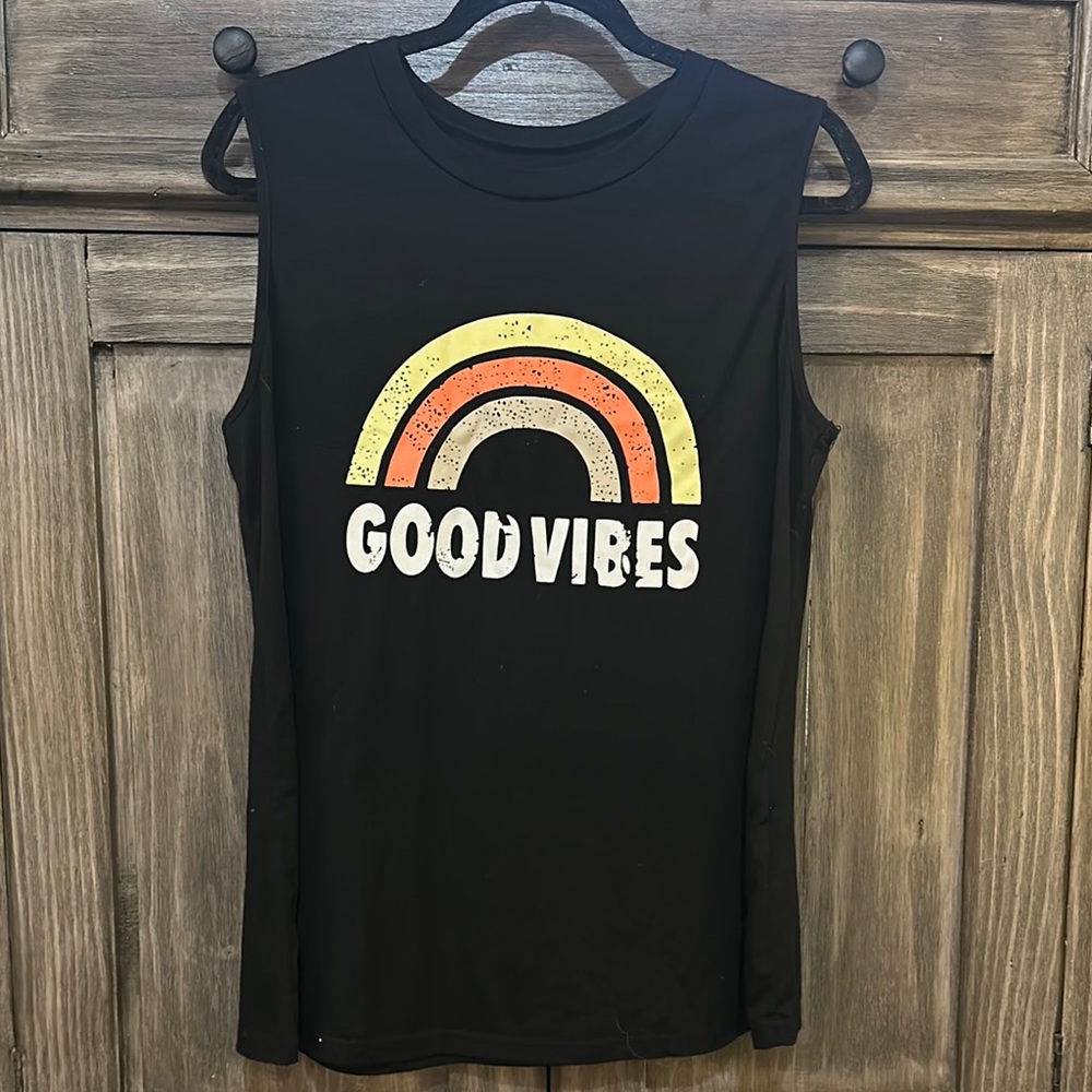 Good Vibes Black Tank Top